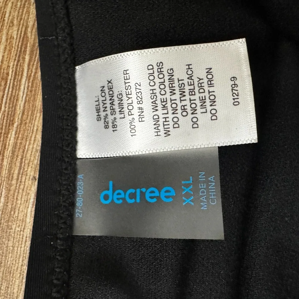 Decree Bikini Swimsuit Bottoms Black New Medium Coverage Low-Rise Size XXL Ties‎